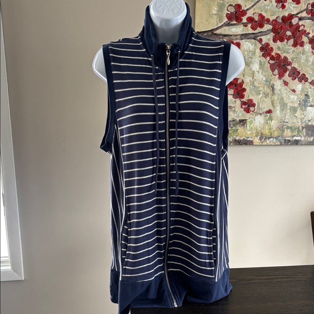 Erin London full zip striped tunic tank